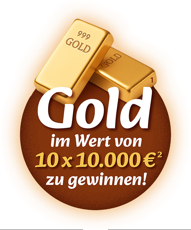 Gold im Wert von 10 mal 10.000 Euro zu gewinnen!